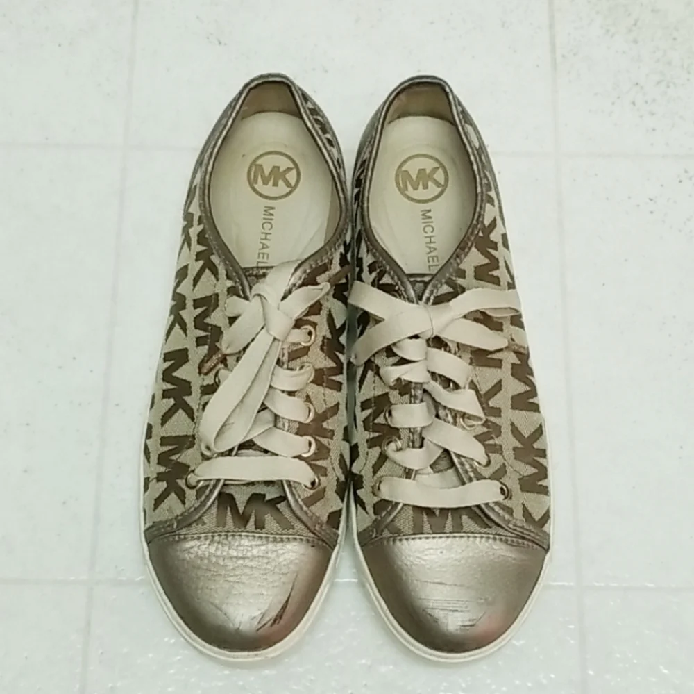 MICHAEL KORS city block sneakers gold toe cap